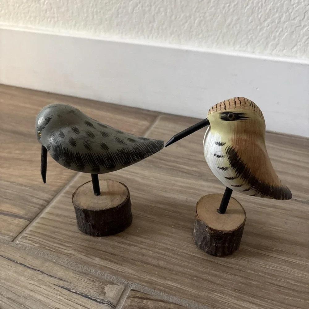 Set Rare Heritage Mint Carved Wooden Birds Decorative‎ Decoy